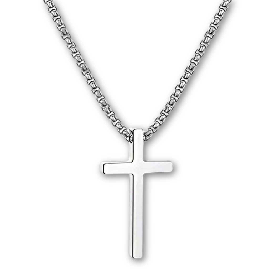 Silver “Crucified With Christ” Cross Necklace
