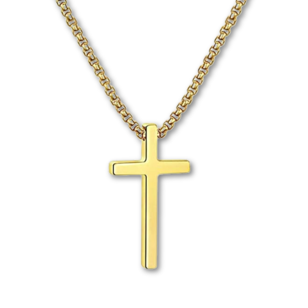 Gold “Crucified With Christ” Cross Necklace