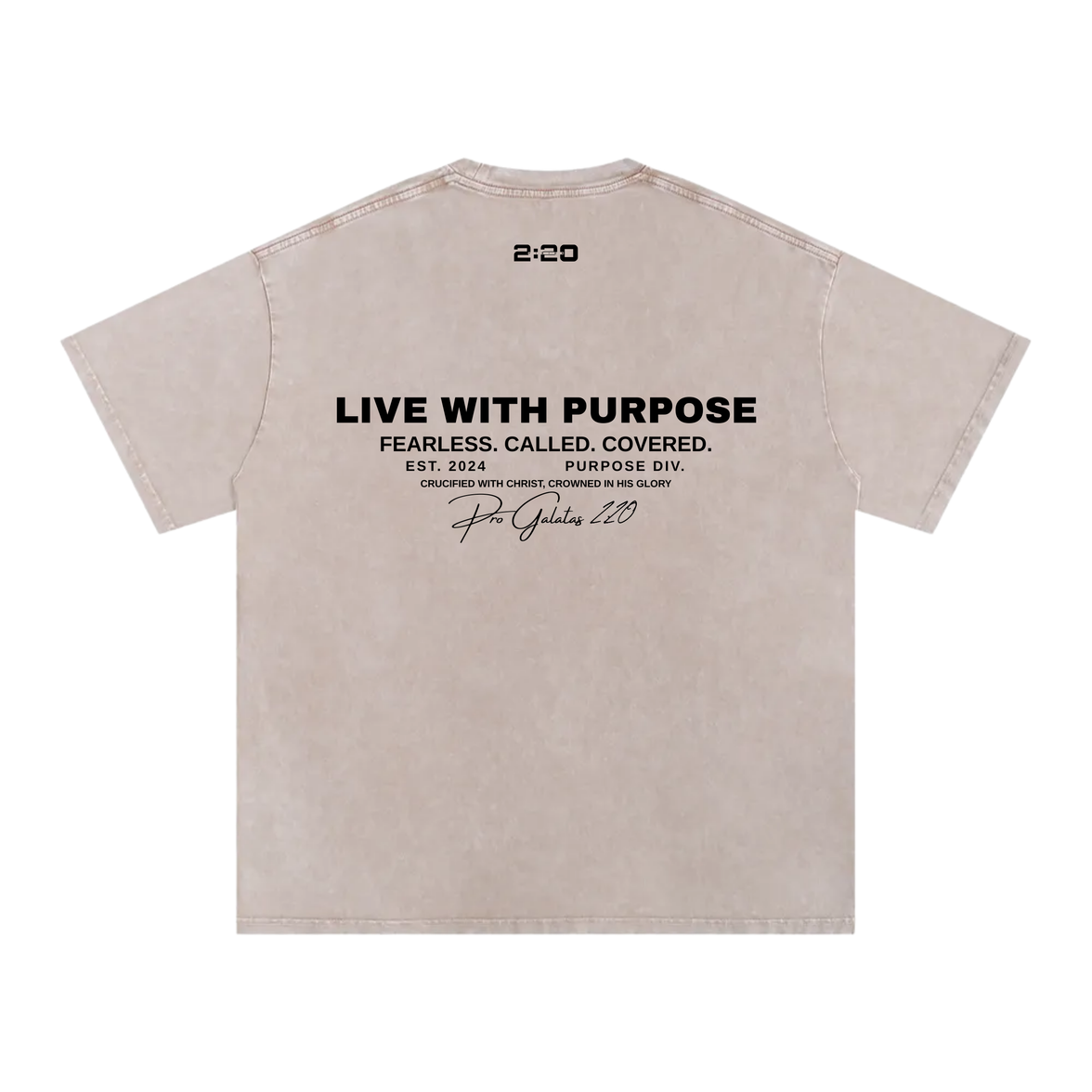 "Live With Purpose" Oversized Tee - Sand