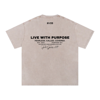 "Live With Purpose" Oversized Tee - Sand